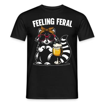 Drôle Opossum Wild Girl Fête Vacances Été - T-shirt homme - noir - Devant - AI Model Male 178 light (178cm)