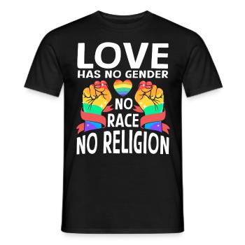 Nice "Against Racism" - Men's T-Shirt - black - Front - AI Model Male 178 light (178cm)
