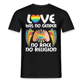 Contre le racisme ! Pour la politique, les droits de l’homme, l’amour - T-shirt homme - noir - Devant - AI Model Male 178 light (178cm)