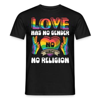 Love, Statement für Liebe, Gleichberechtigung und - Männer T-Shirt - Schwarz - Vorne - AI Model Male 178 light (178cm)