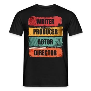 Scahuspieler, Autor, Produzent, Regisseur, - Männer T-Shirt - Schwarz - Vorne - AI Model Male 178 light (178cm)