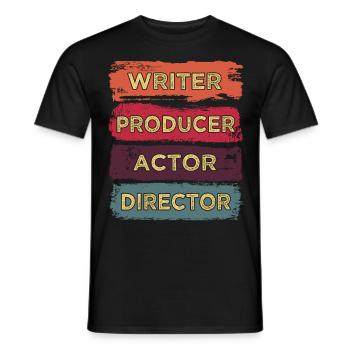 Scahuspieler, Autor, Produzent, Regisseur, - Männer T-Shirt - Schwarz - Vorne - AI Model Male 178 light (178cm)
