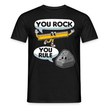 Vous rockez, vous régnez ! Musique stimulante - T-shirt homme - noir - Devant - AI Model Male 178 light (178cm)