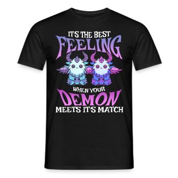 Wenn Ihr Dämon Sein Match Trifft! Lustiger Dämon - Männer T-Shirt - Schwarz - Vorne - AI Model Male 178 light (178cm)