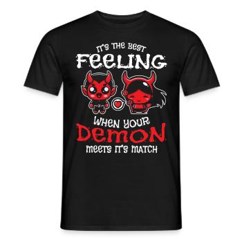 Wenn Ihr Dämon Sein Match Trifft! Lustiger Dämon - Männer T-Shirt - Schwarz - Vorne - AI Model Male 178 light (178cm)
