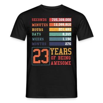 23 Jahre alt! Geburtstagsgeschenk 23. Geburtstag - Männer T-Shirt - Schwarz - Vorne - AI Model Male 178 light (178cm)