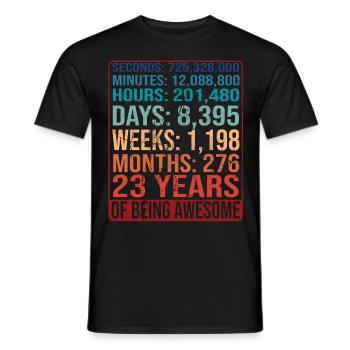 23 Jahre alt! Geburtstagsgeschenk 23. Geburtstag - Männer T-Shirt - Schwarz - Vorne - AI Model Male 178 light (178cm)