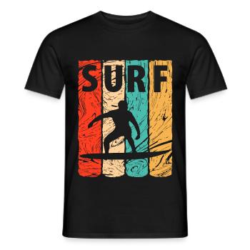 Surf, vague surf, surf, surf - T-shirt homme - noir - Devant - AI Model Male 178 light (178cm)