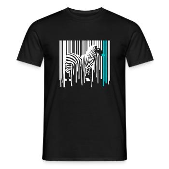 DRIPPY ZEBRA Barcode Graffiti Street Art - Men's T-Shirt - black - Front - AI Model Male 178 light (178cm)