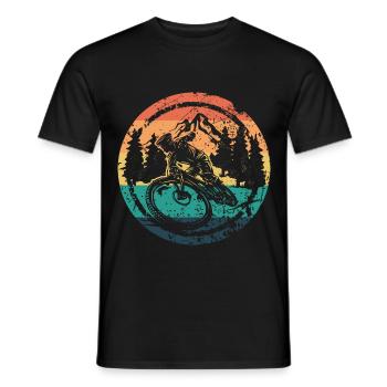 Mountain Biker Geschnek MTB - Männer T-Shirt - Schwarz - Vorne - AI Model Male 178 light (178cm)