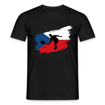 Tennis Tschechien Flagge Sport Fan - Männer T-Shirt - Schwarz - Vorne - AI Model Male 178 light (178cm)