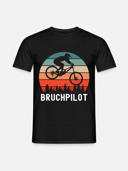 Bruchpilot Mountainbike Downhill Mtb Fahrradfahrer - Männer T-Shirt - Schwarz