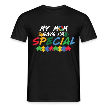 Mouvement d’éducation spéciale de sensibilisation à l’autisme Gesc - T-shirt homme - noir - Devant - AI Model Male 178 light (178cm)