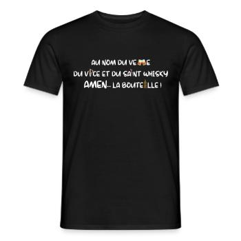 La prière du whisky - T-shirt homme - noir - Devant - AI Model Male 178 light (178cm)