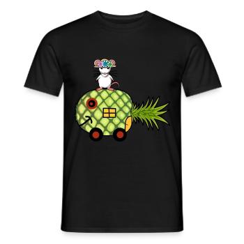 Pineapple Motorhome Holidays Mouse Travel Travel Child - Men's T-Shirt - black - Front - AI Model Male 178 light (178cm)