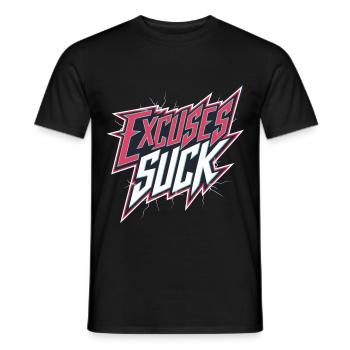 Excuses Suck 14 - Männer T-Shirt - Schwarz - Vorne - AI Model Male 178 light (178cm)