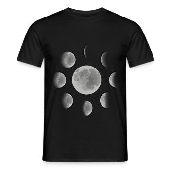 Moons full moon half moon - Men's T-Shirt - black - Front - AI Model Male 178 light (178cm)