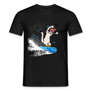 Snowboarder Snowboard Snow cat - Men's T-Shirt - black - Front - AI Model Male 178 light (178cm)