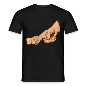 Holding Hands, Hand Hold, Dad, Mom, Child - Men's T-Shirt - black - Front - AI Model Male 178 light (178cm)