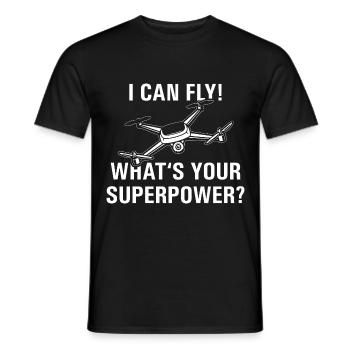 I can fly drone whats your superpower - Men's T-Shirt - black - Front - AI Model Male 178 light (178cm)