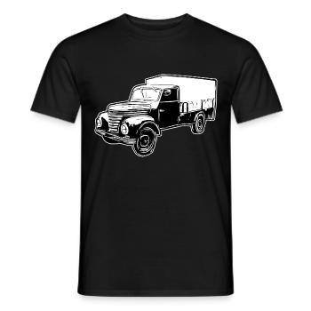 Camion transporteur à plateau Framo DDR IFA Oldtimer - T-shirt homme - noir - Devant - AI Model Male 178 light (178cm)