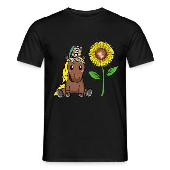 Hippi Poney Tournesol Cheval Cheval Enfant Enfants - T-shirt homme - noir - Devant - AI Model Male 178 light (178cm)