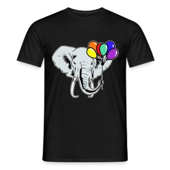 Elefanten Elefant Luftballons Regenbogen LGBT - Männer T-Shirt - Schwarz - Vorne - AI Model Male 178 light (178cm)