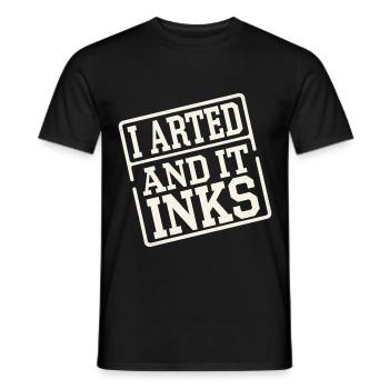 I Arted And It Inks 13 - Männer T-Shirt - Schwarz - Vorne - AI Model Male 178 light (178cm)