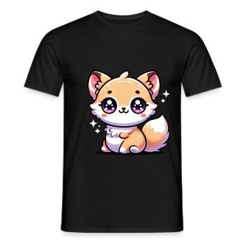 Super Cute Kawaii Baby Fox - Männer T-Shirt - Schwarz - Vorne - AI Model Male 178 light (178cm)