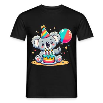 Koala Kid Celebrating Birthday - Männer T-Shirt - Schwarz - Vorne - AI Model Male 178 light (178cm)