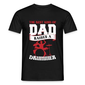 Son Papa Batteur Batteur Dites Papa - T-shirt homme - noir - Devant - AI Model Male 178 light (178cm)