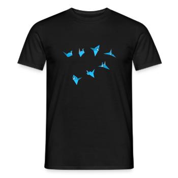 Bird origami - Men's T-Shirt - black - Front - AI Model Male 178 light (178cm)