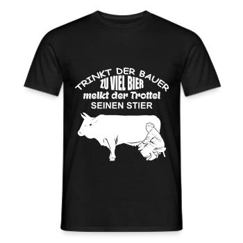 Melken | Bier | Traktor fahren | Landwirt - Männer T-Shirt - Schwarz - Vorne - AI Model Male 178 light (178cm)