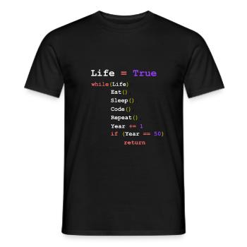 Eat Sleep Code Repeat - programmer - Men's T-Shirt - black - Front - AI Model Male 178 light (178cm)