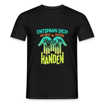Du bist in guten Händen Physiotherapie - Männer T-Shirt - Schwarz - Vorne - AI Model Male 178 light (178cm)