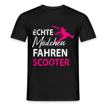 Stuntscooter Scooter Tretroller Damen Mädchen - Männer T-Shirt - Schwarz - Vorne - AI Model Male 178 light (178cm)
