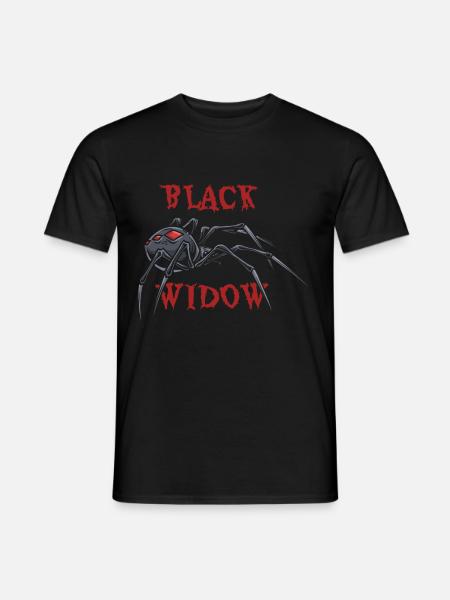 Schwarze Witwe Spinne - Männer T-Shirt - Schwarz