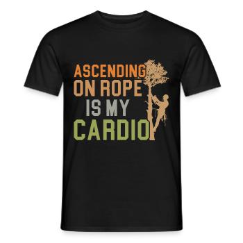 Klettern am Seil ist mein Kardiotraining Arborist - Männer T-Shirt - Schwarz - Vorne - AI Model Male 178 light (178cm)