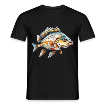 Fisch Design Hobby Angeln Fischen Fischliebhaber - Männer T-Shirt - Schwarz - Vorne - AI Model Male 178 light (178cm)