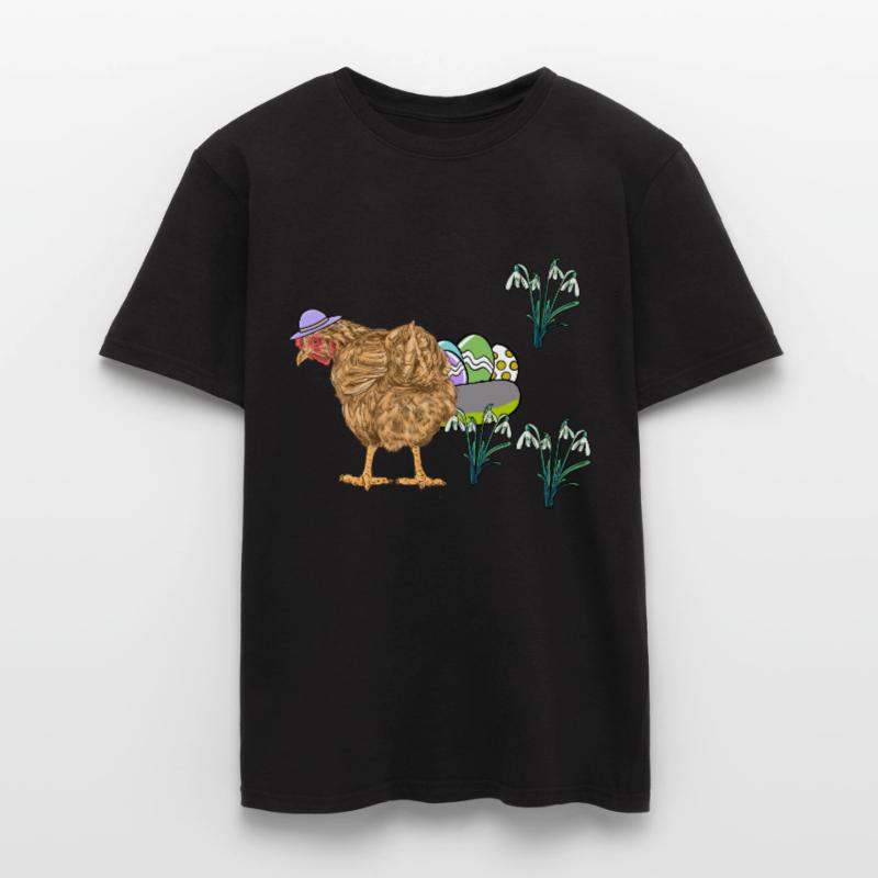 Chicken Poultry Eggs Nest Easter Eggs Easter Men's T-shirt