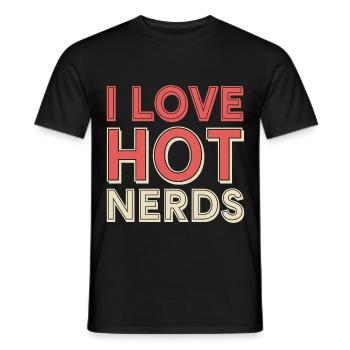 I Love Hot Nerds 20 - Männer T-Shirt - Schwarz - Vorne - AI Model Male 178 light (178cm)