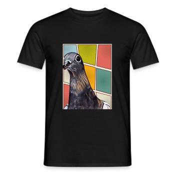 Gustav city dove cute dove - Men's T-Shirt - black - Front - AI Model Male 178 light (178cm)