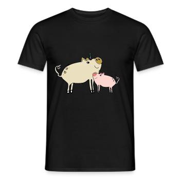 unicorn pigs - sau cool unicorn piggy - Men's T-Shirt - black - Front - AI Model Male 178 light (178cm)