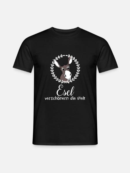 Esel verschönern die Welt - Männer T-Shirt - Schwarz