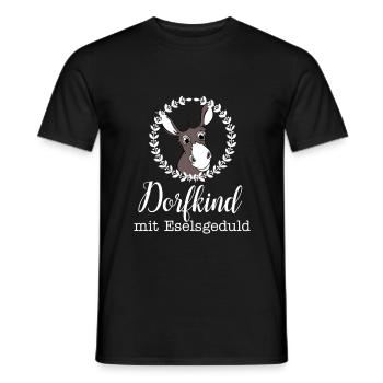dorfkind mit eselsgeduld - Männer T-Shirt - Schwarz - Vorne - AI Model Male 178 light (178cm)