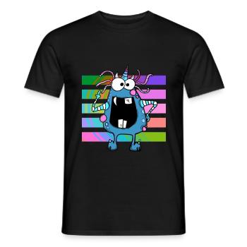 Funny crazy monster - Men's T-Shirt - black - Front - AI Model Male 178 light (178cm)