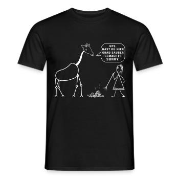 Giraffe Tierpfleger Zoo Tierpark Beruf Geschenk - Männer T-Shirt - Schwarz - Vorne - AI Model Male 178 light (178cm)