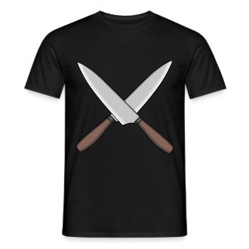 cuisinier couteau de cuisine cuisiniers cuisinier - T-shirt homme - noir - Devant - AI Model Male 178 light (178cm)