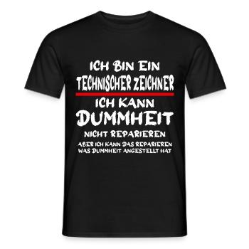 Ich bin ein Technischer Zeichner Handwerker Spruch - Männer T-Shirt - Schwarz - Vorne - AI Model Male 178 light (178cm)