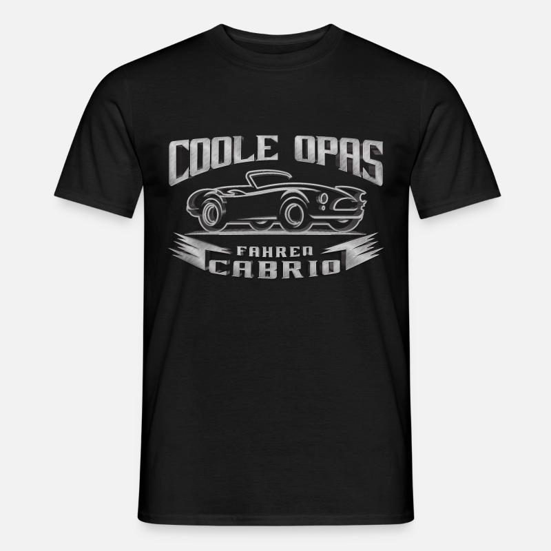 Coole Opas Cabrio - Männer T-Shirt - Schwarz